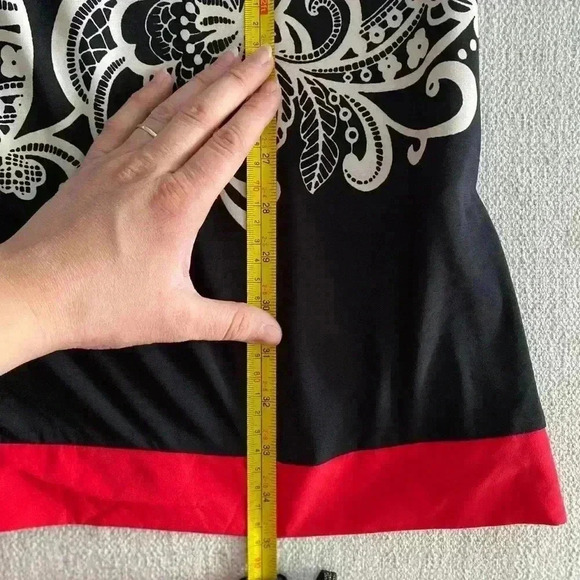 NWT Eliza J Colorblock Floral Shift Dress Mini Stretch 3/4 Sleeve Size 6 - Picture 8 of 9